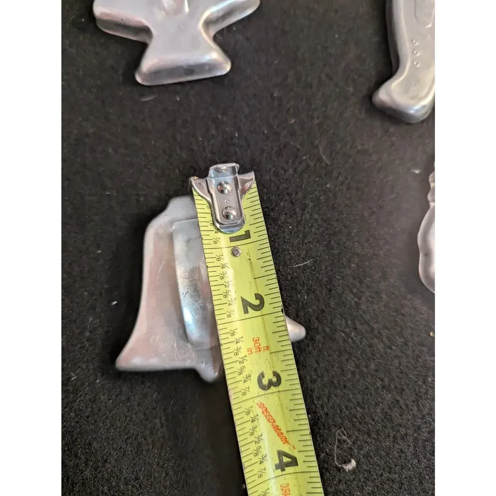 Vintage Metal Aluminum Christmas Cookie Cutters Handle Set of 5 Holiday